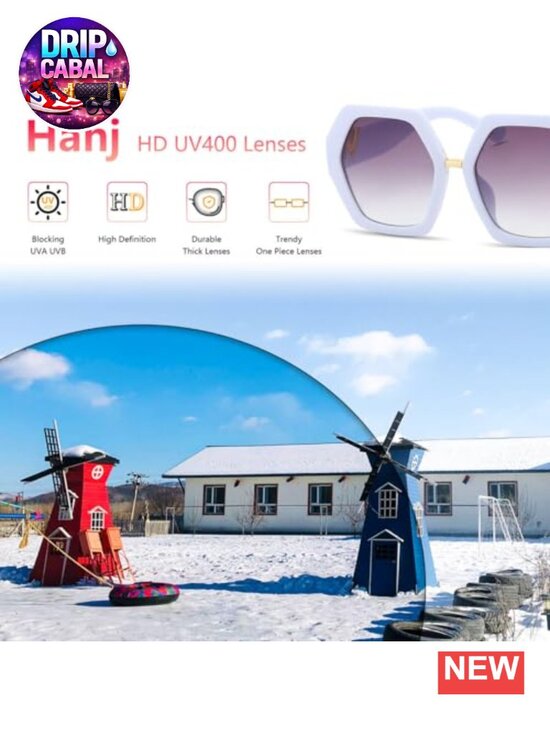 Oversized Vintage Hexagonal Sunglasses Women UV400 Polycarbonate Retro Shades main image 4